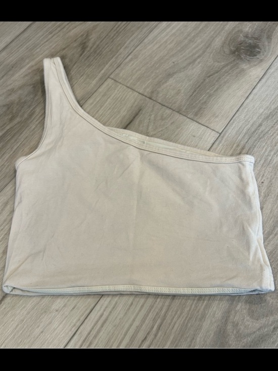Klassy Network Tops - Klassy Network One-Shoulder Cream Crop Top